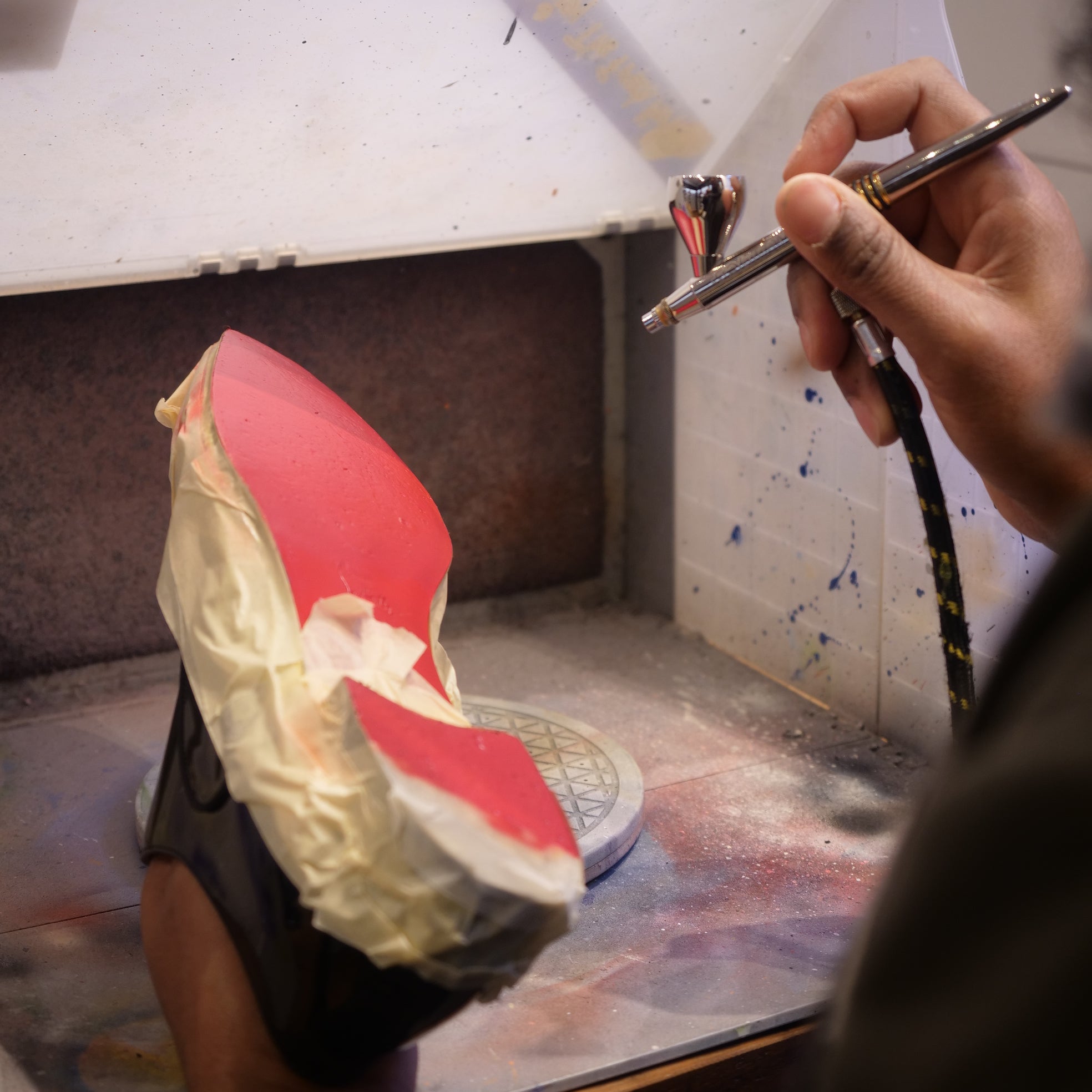 Angelus Walk on Red paint