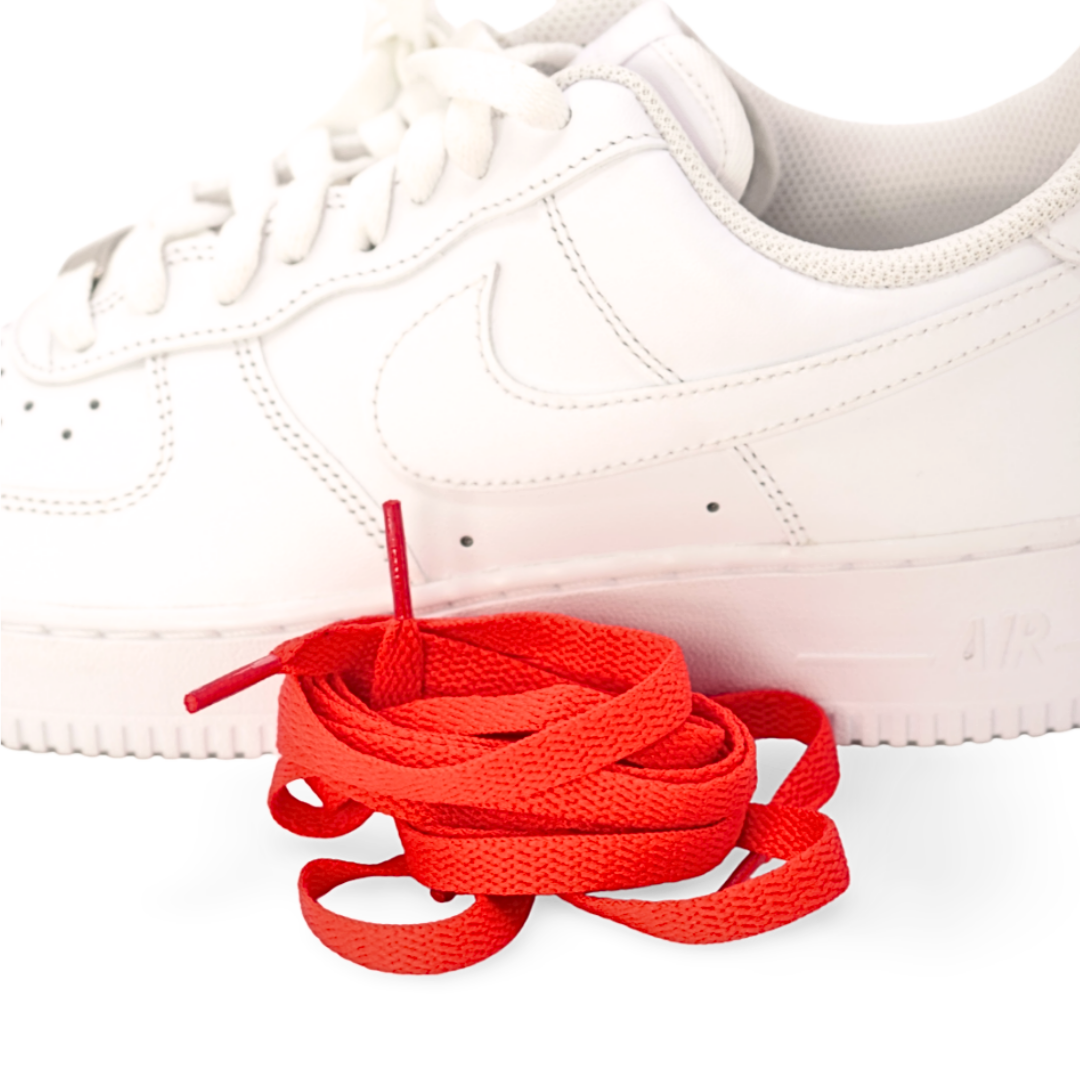 Nike red laces sales
